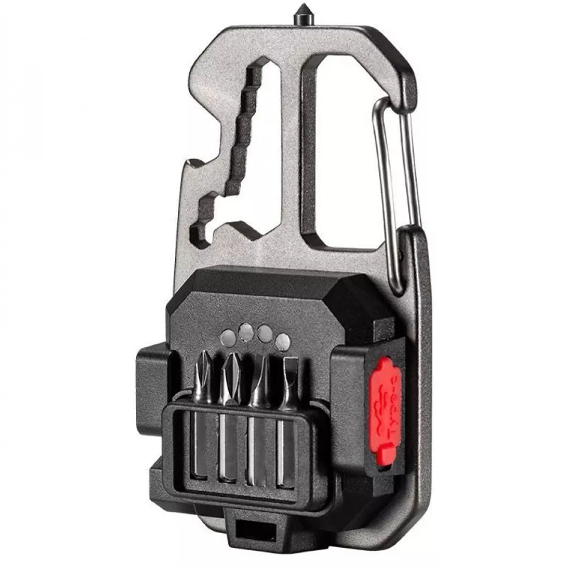 Акумуляторний LED ліхтарик W5138 + Type-C (7 режимов, карабін, отвертки) – Чорний. Фото 4 з 7