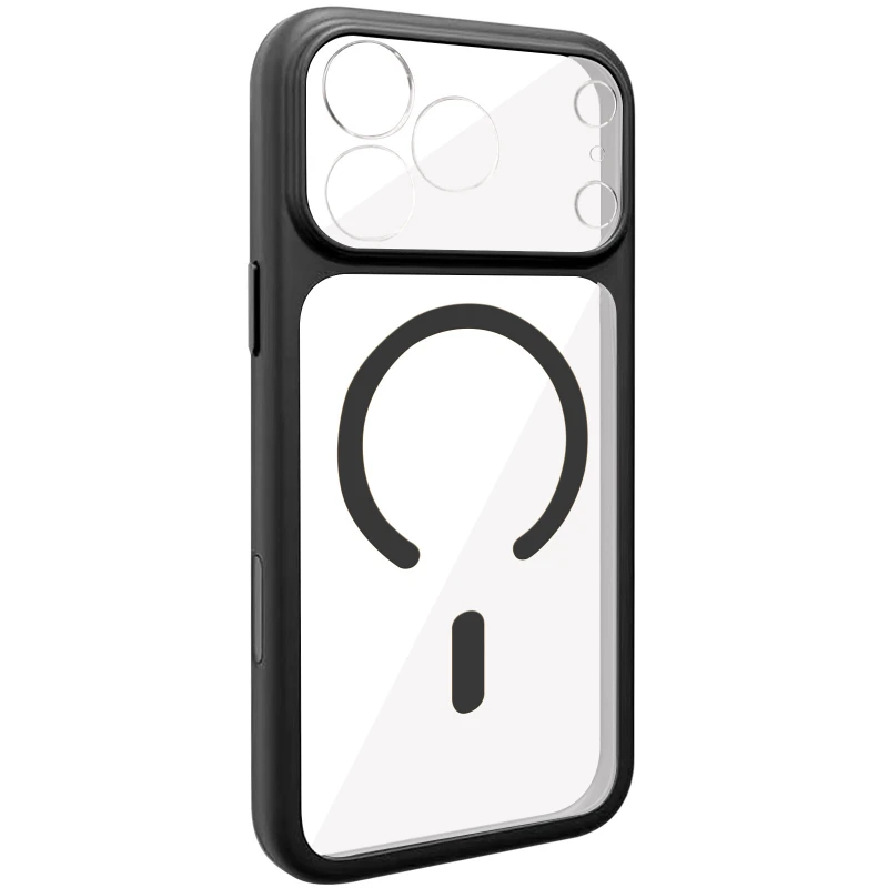 Чехол TPU GETMAN Moon Clear with MagSafe для Apple iPhone 12 (6.1") – Black. Фото 1 из 2