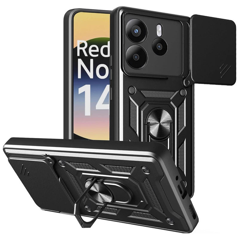 Протиударний чохол Serge Ring з захистом камери на Xiaomi Redmi Note 14 5G – Чорний. Фото 1 з 5