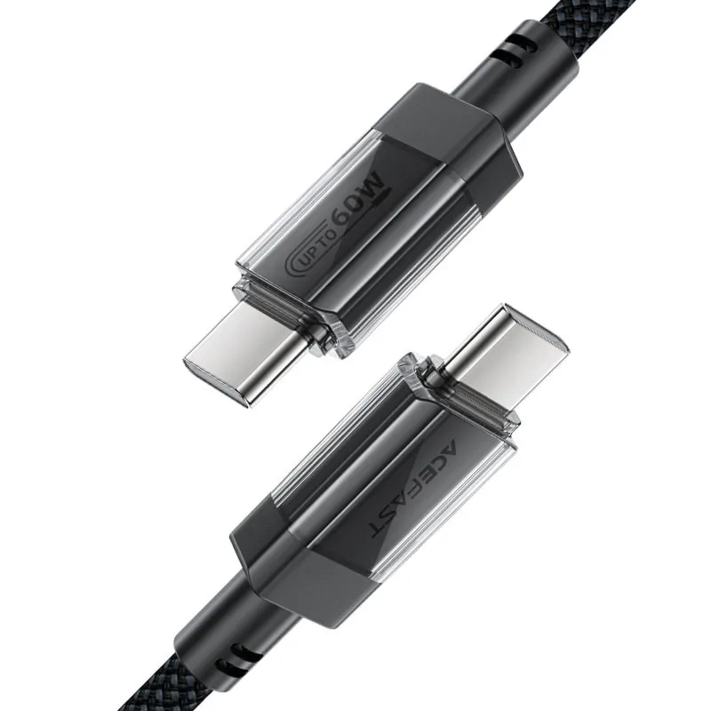 Дата кабель Acefast C12-03 Type-C to Type-C 60W (1.2m) – Black. Фото 4 з 5