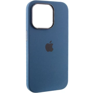 Чохол Silicone Case з металевими кнопками на Apple iPhone 13 Pro (6.1") — Синій / StromBlue