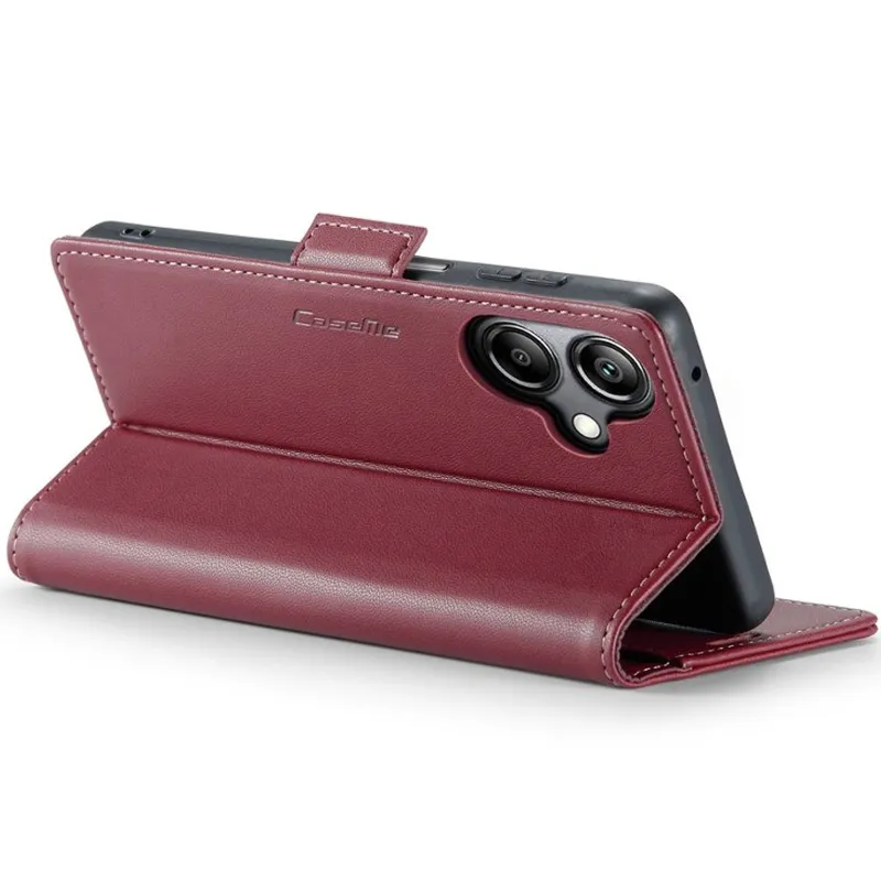 Шкіряний чохол-книжка CaseMe Nappa leather для Xiaomi Redmi Note 11 (Global) / Note 11S – Red. Фото 9 з 10