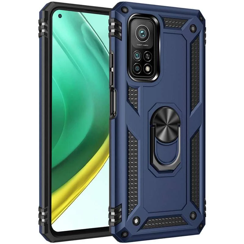 

Протиударний чохол Serge Ring з кільцем на Xiaomi Mi 10T (Темно-синій)