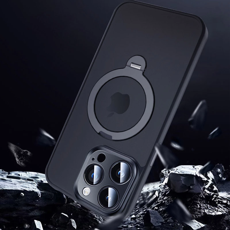 Кольоровий TPU+PC з металевими кнопками, кільцем та MagSafe на Apple iPhone 15 Pro (6.1") – Dark Blue. Фото 7 з 14