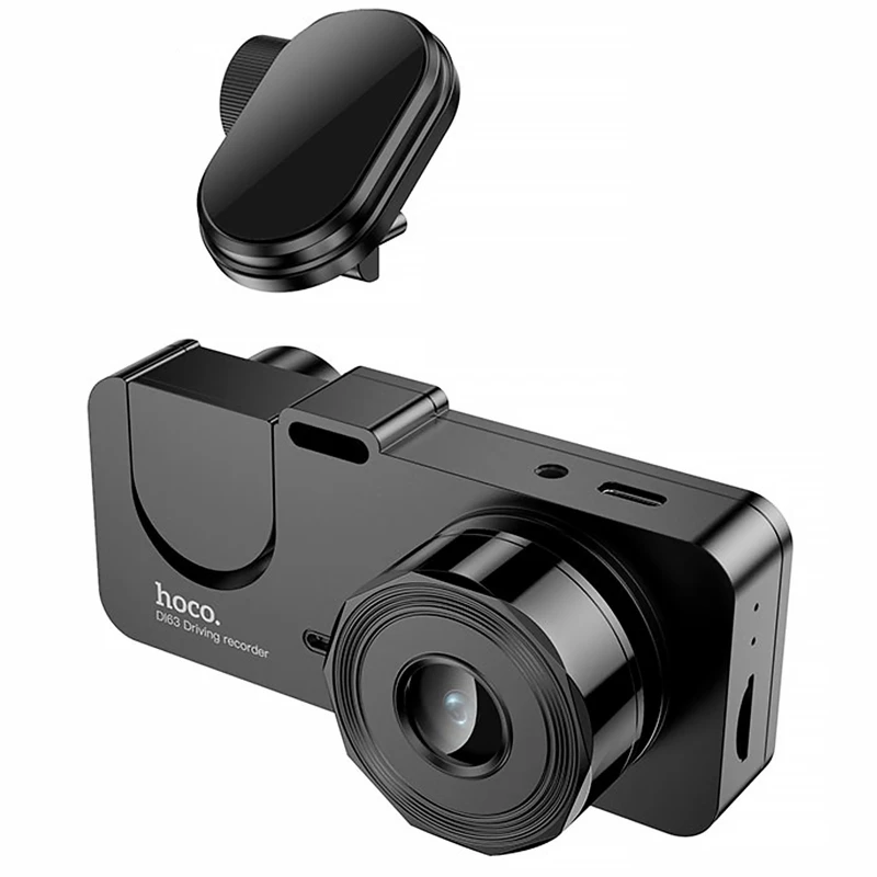 Відеореєстратор Hoco DI63 2-inch display with rear camera (480+480P) – Black. Фото 3 з 7