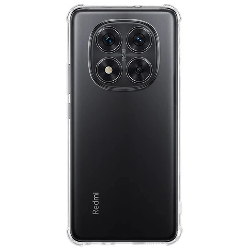 Силіконовий чохол з критими бортами на Xiaomi Redmi Note 14 Pro 4G – Безбарвний (прозорий). Фото 2 з 3