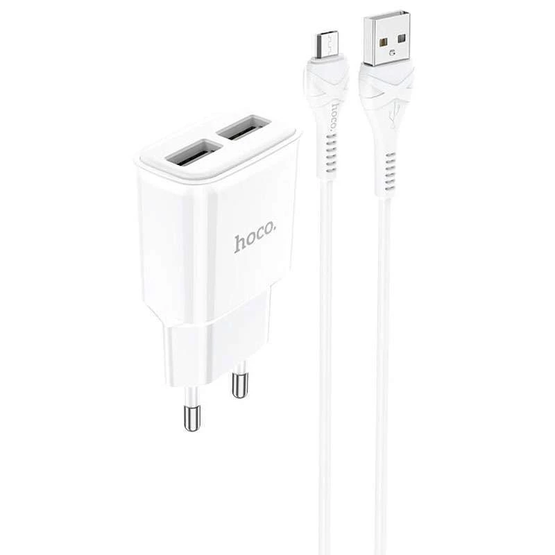 

МЗП HOCO C88A (2USB/2.4A) + MicroUSB (Білий)