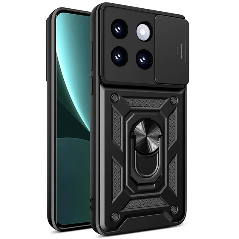 

Ударопрочный чехол Serge Ring с защитой камеры для Xiaomi 14 (Черный), Чорний