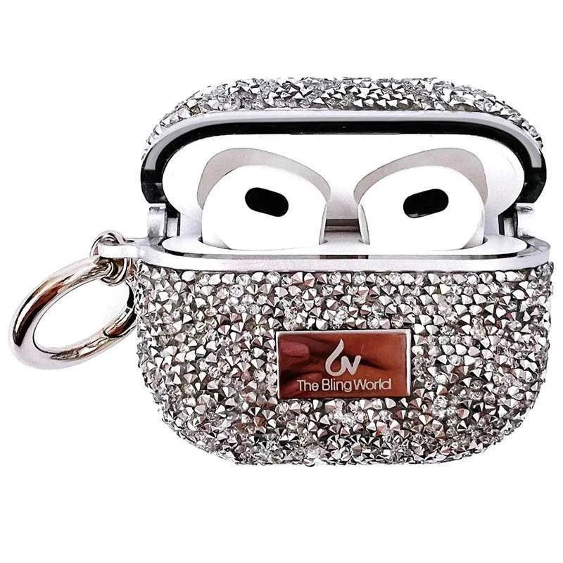 TPU чохол Bling World Rock Diamond для навушників AirPods 3 – Срібний. Фото 2 з 3