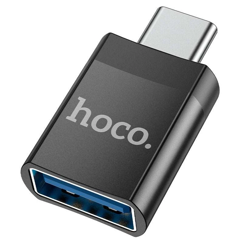 

Переходник Hoco UA17 Type-C Male to USB Female USB3.0 (Черный), Чорний