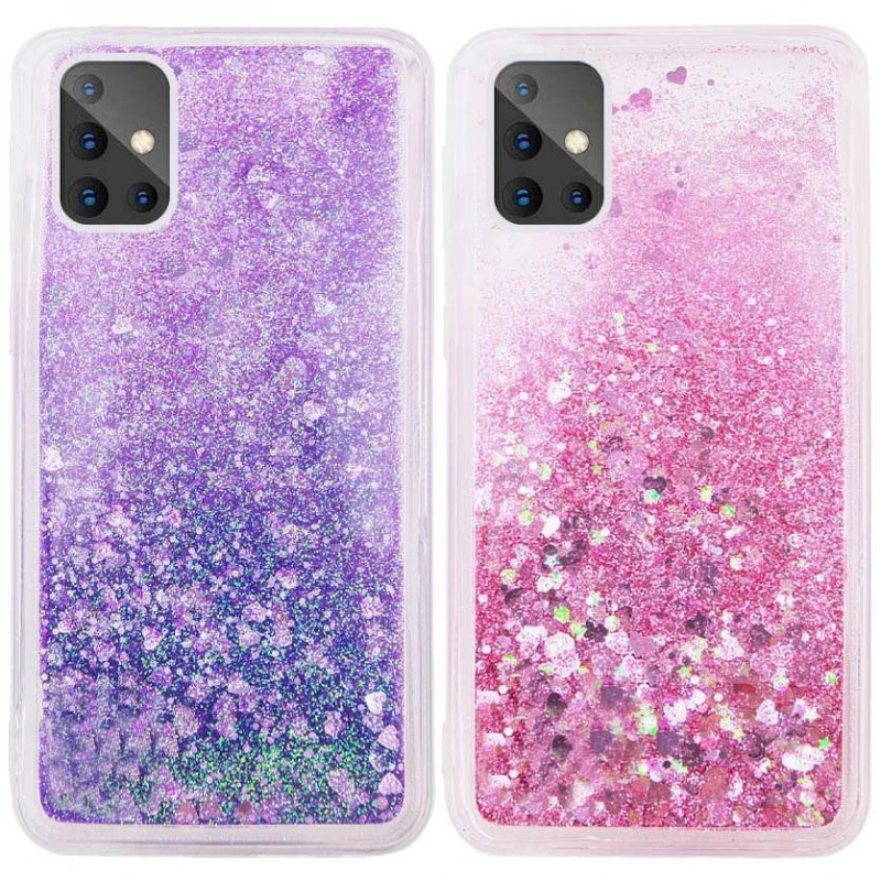 

Чохол Liquid hearts з блискітками, що переливаються, на Samsung Galaxy A51