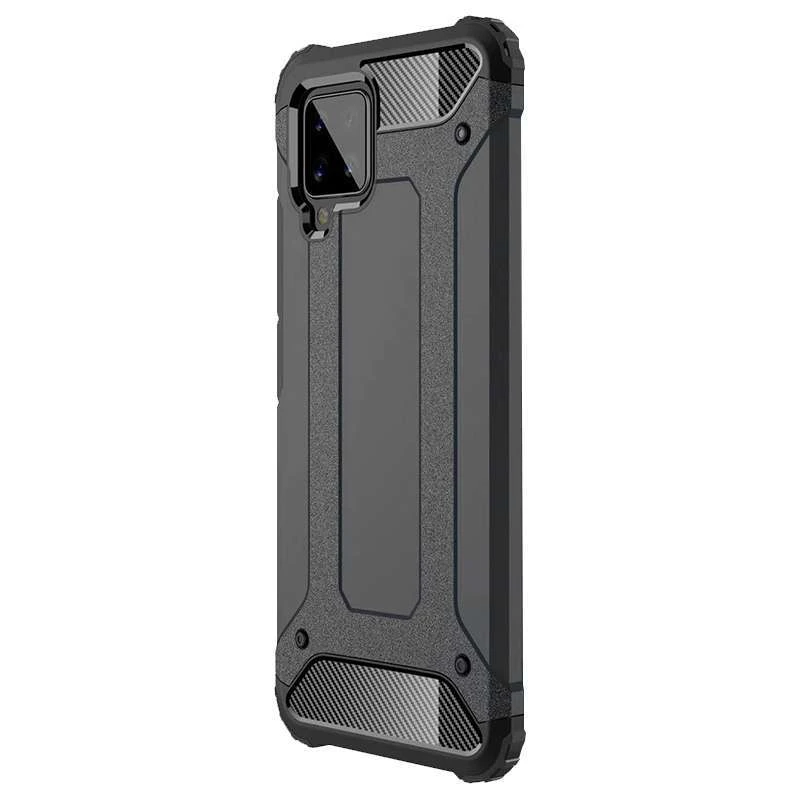 Протиударний чохол з посиленими кутами Immortal на Samsung Galaxy A12 – Метал / Gun Metal. Фото 2 з 2