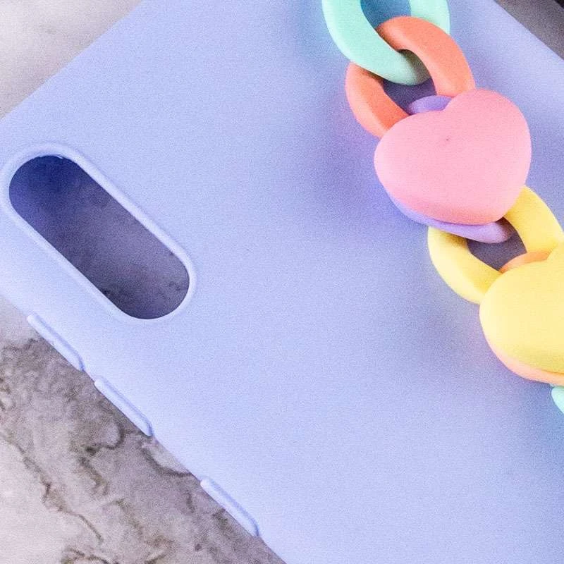 Чохол Heart з ланцюгом на Samsung Galaxy A10 (A105F) – Lilac Blue. Фото 4 з 4