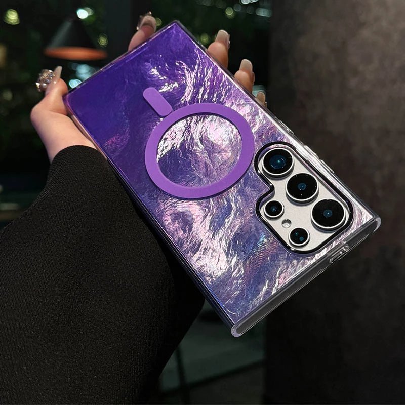 Силиконовый чехол Shiny Mountain (MagFit) для Samsung Galaxy S25 Ultra – Purple. Фото 2 из 3