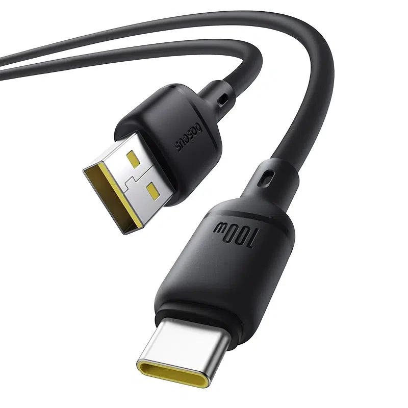 Дата кабель Baseus Silky Series OS Fast Charging USB to Type-C 100W (2m) (P10377703) – Cluster Black. Фото 3 з 5