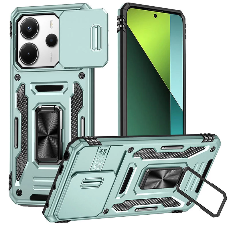 Ударопрочный чехол Square Ring c шторкой на камеру для Xiaomi Redmi Note 14 5G – Зеленый / Light Green. Фото 1 Ударопрочный чехол Square Ring c шторкой на камеру для Xiaomi Redmi Note 14 5G – Зеленый / Light Green. Фото 1 из 2
