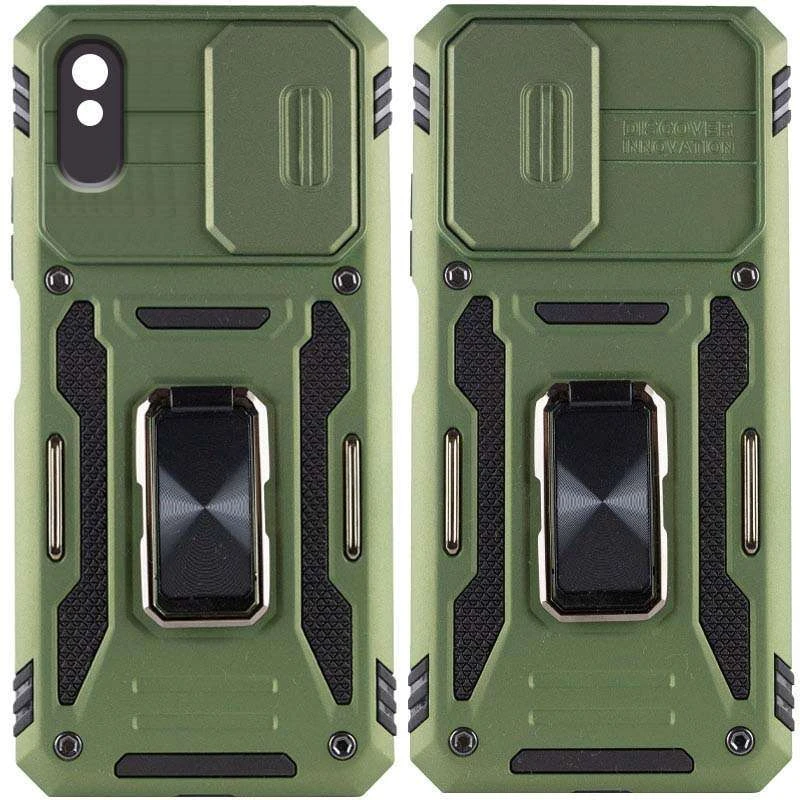 

Ударостійкий чохол Square Ring зi шторкою на камеру на Xiaomi Redmi 9A (Оливковий / Army Green)