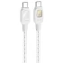 Дата кабель Hoco U124 Stone silicone power-off 60W Type-C to Type-C – Gray. Фото 1 з 6