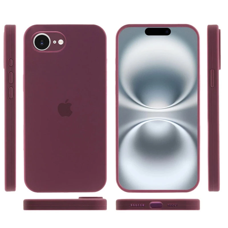 Чохол Silicone Case з закритим низом на Apple iPhone 17e (6.1") – Бордовий / Plum. Фото 4 з 6
