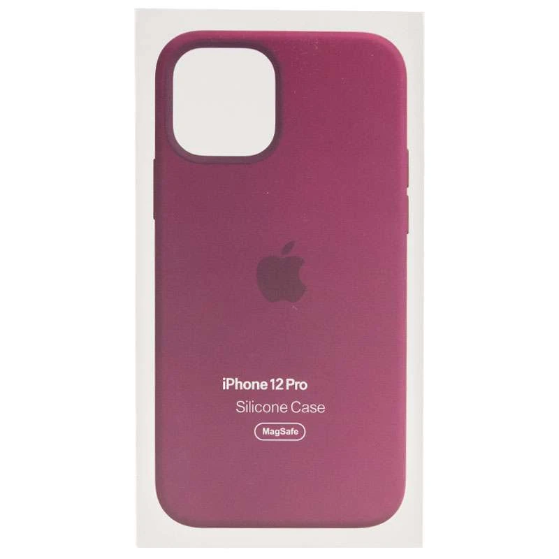 Чохол Silicone case Premium з Magsafe та анімацією на Apple iPhone 12 – Бордовий / Plum. Фото 5 з 7