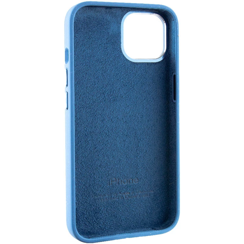 Чехол Silicone Case с металлическими кнопками для Apple iPhone 14 (6.1") – Синий / Blue Jay. Фото 7 из 9