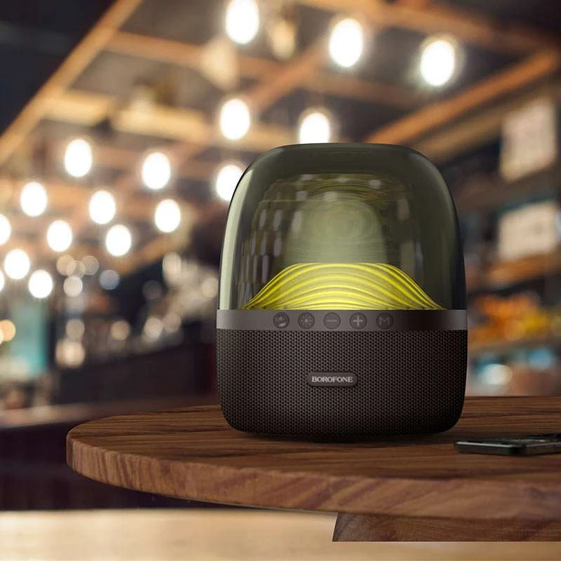 Bluetooth-колонка Borofone BP8 Glazed colorful luminous – Чорний. Фото 7 з 8