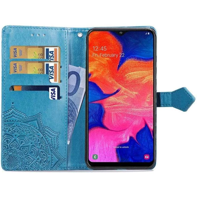 Кожаный чехол-книжка Art Case с визитницей для Samsung Galaxy A10 (A105F) – Синий. Фото 4 из 6