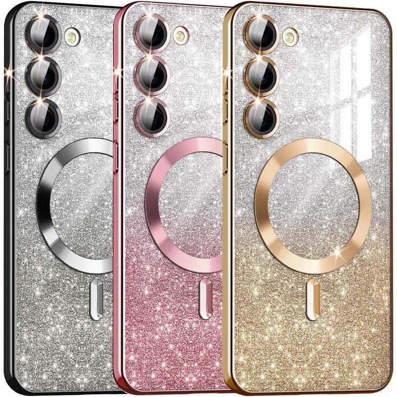 Чохол з блискітками, захисними лінзами на камеру та MagSafe на Samsung Galaxy S22+ фото 1 з 1