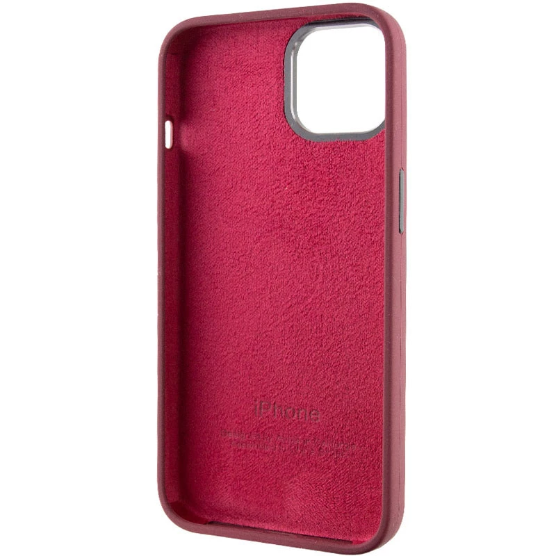 Чохол Silicone Case з металевими кнопками на Apple iPhone 12 Pro Max (6.7") – Бордовий / Plum. Фото 6 з 9