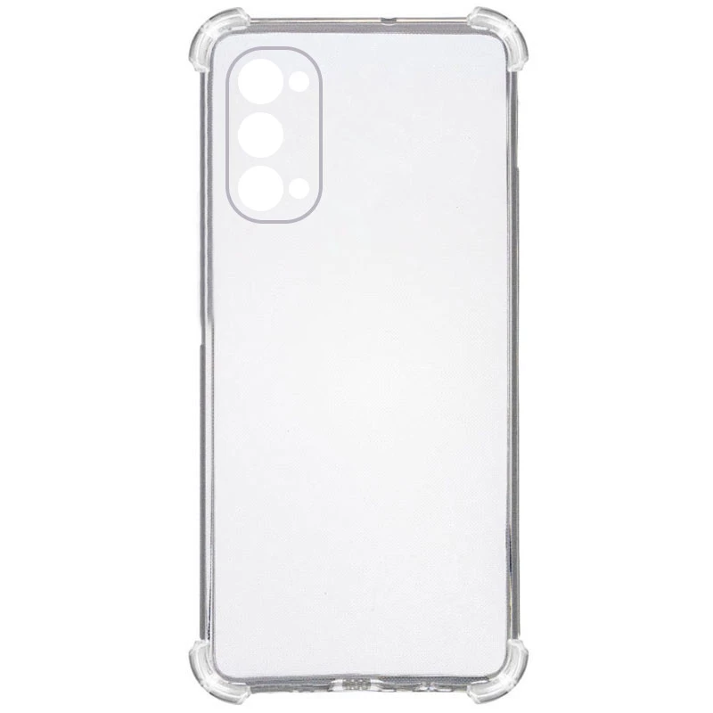 Ультратонкий силіконовий чохол GETMAN з критими бортами та камерою для Oppo Reno 4 Pro 5G – Безбарвний (прозорий). Фото 5 з 7