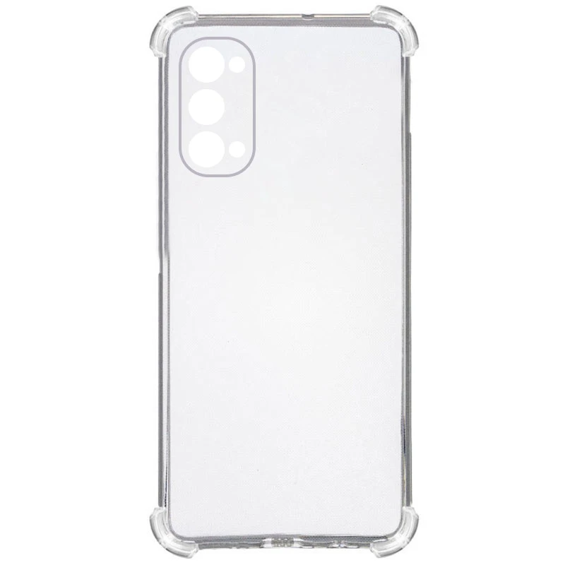 Ультратонкий силиконовый чехол GETMAN с крытыми бортами та камерою на Oppo Reno 4 Pro 5G – Бесцветный (прозрачный). Фото 8 из 8