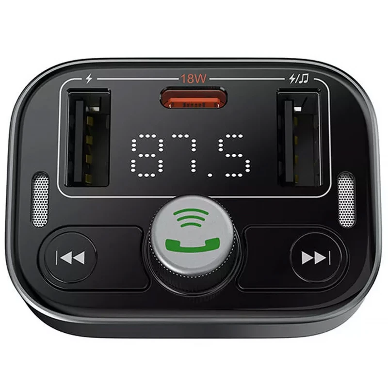 АЗП FM модулятор Baseus S-09 Pro Series 18W (2USB-A/1C) (C10762200113) – Cluster Black. Фото 4 з 6