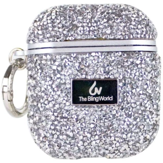 TPU чехол Bling World Rock Diamond для наушников AirPods 1/2 — Серебряный