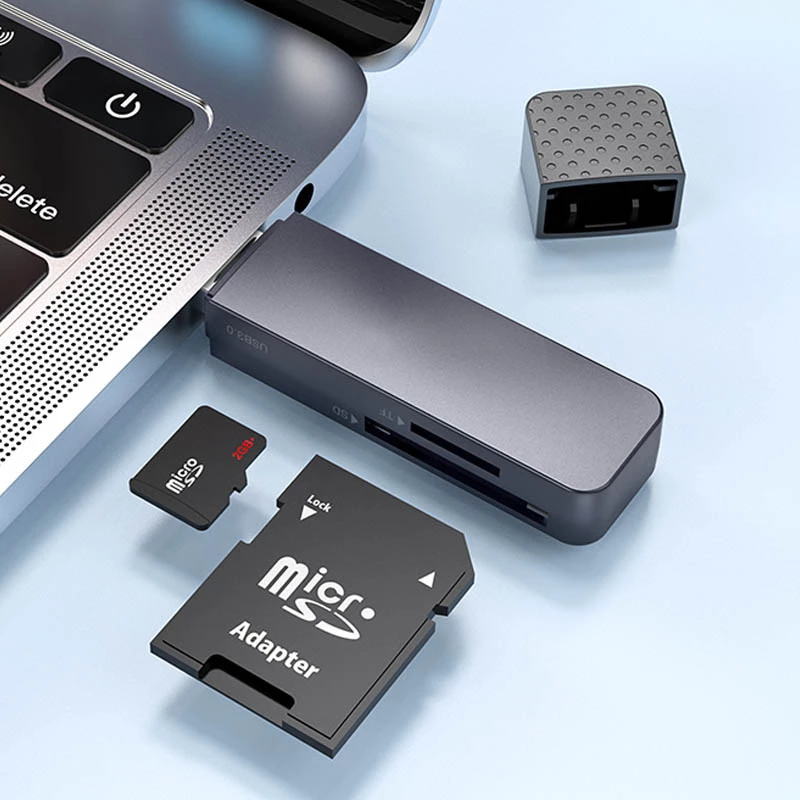 Картридер Hoco HB45 Spirit 2in1 USB 2.0 – Metal gray. Фото 5 из 7