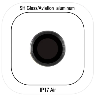 Металеве захисне скло на камеру на Apple iPhone 17 Air (6.5") — Чорний / Black