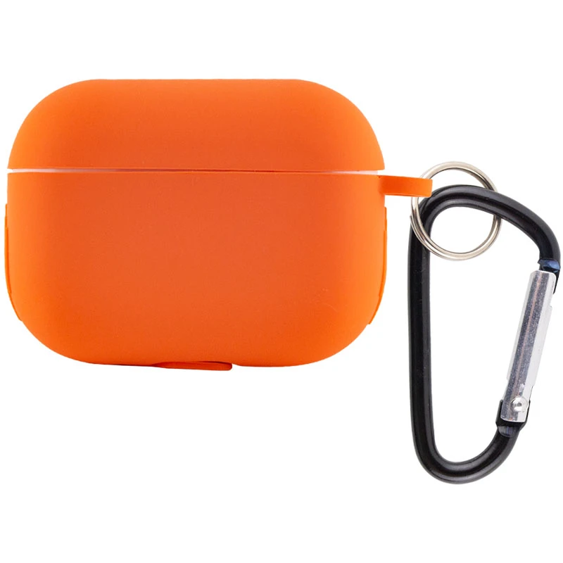 

Силиконовый футляр New с карабином для наушников Airpods Pro (Оранжевый / Apricot), Помаранчевий / apricot