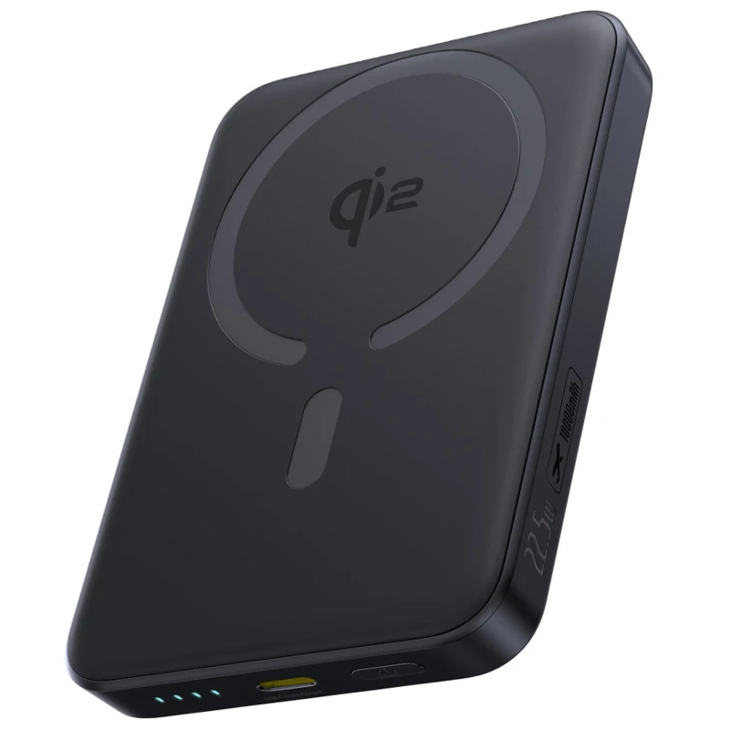 Портативное ЗУ Power Bank Baseus EnerFill FM12 Qi2 Magnetic 22.5W с БЗУ 10000mAh (E00285) – Cosmic Black. Фото 1 из 3