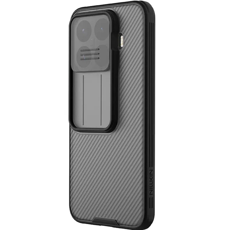 Карбоновая накладка Nillkin Pro со шторкой для камеры для Xiaomi 17T – Transparent black. Фото 3 из 4
