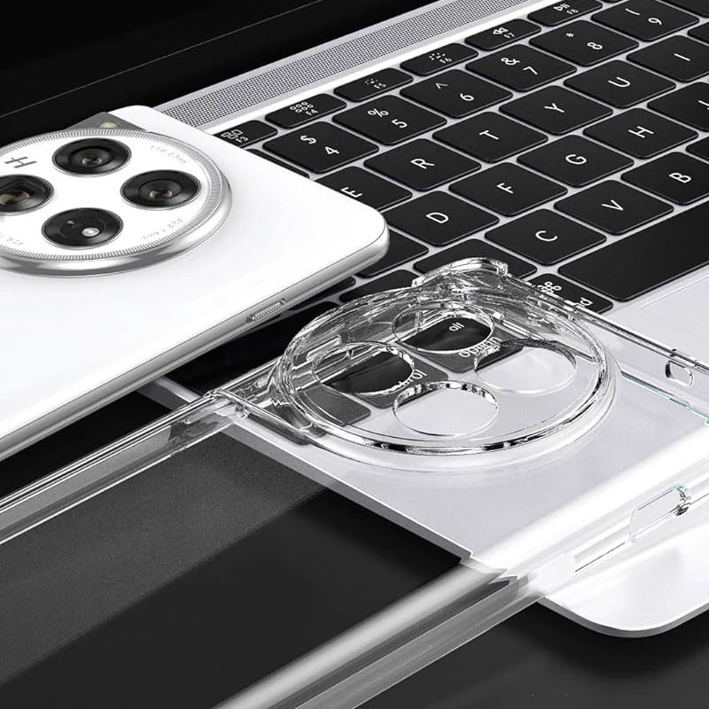 Ультратонкий силиконовый чехол GETMAN с крытыми бортами та камерою на OnePlus 12 – Бесцветный (прозрачный). Фото 3 из 6