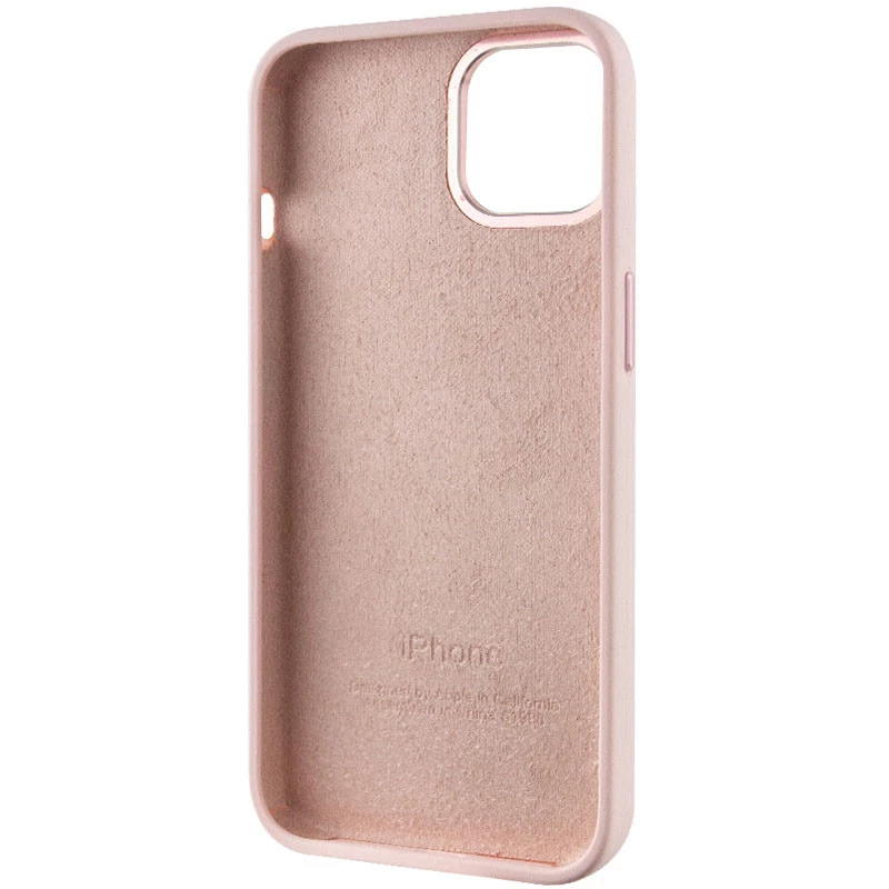 Чехол Silicone Case с металлическими кнопками для Apple iPhone 14 (6.1") – Розовый / Chalk Pink. Фото 6 из 9