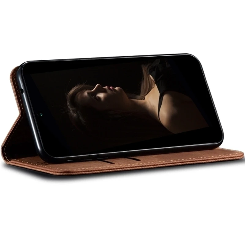 Шкіряний чохол-книжка Urban Denim series для Samsung Galaxy A16 4G/5G – Brown. Фото 4 з 4