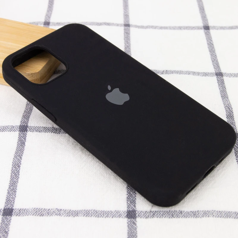 Чохол Silicone Case з закритим низом на Apple iPhone 12 mini (5.4") – Чорний / Black. Фото 2 з 3