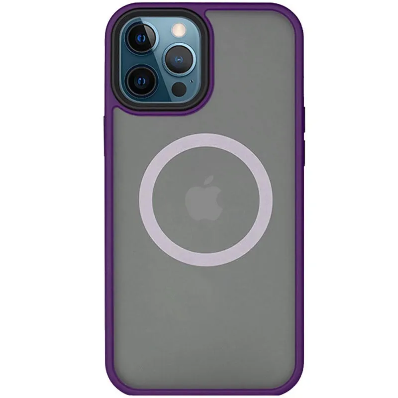 TPU+PC чохол Metal Buttons with Magnetic Fit для Apple iPhone 13 Pro Max (6.7") – Темно-фіолетовий / Dark Purple. Фото 1 з 6