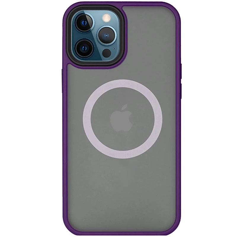 TPU+PC с металлическими кнопками и MagSafe для Apple iPhone 13 Pro (6.1") – Темно-фиолетовый / Dark Purple. Фото 2 из 6