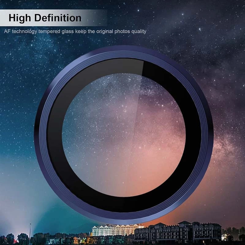 Металлическое защитное стекло на камеру для Apple iPhone 15 Pro (6.1") – Синий / Dark Blue. Фото 8 из 8