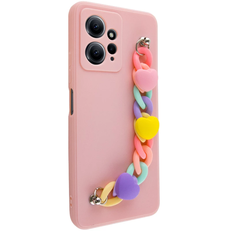 Чехол Heart с цепочкой для Xiaomi Redmi Note 12 4G – Pink Sand. Фото 3 из 7