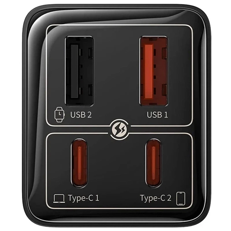 СЗУ Baseus GaN6 Pro Fast Charger 100W (2USB-A/2C) (P101627) – Cluster Black. Фото 2 из 4