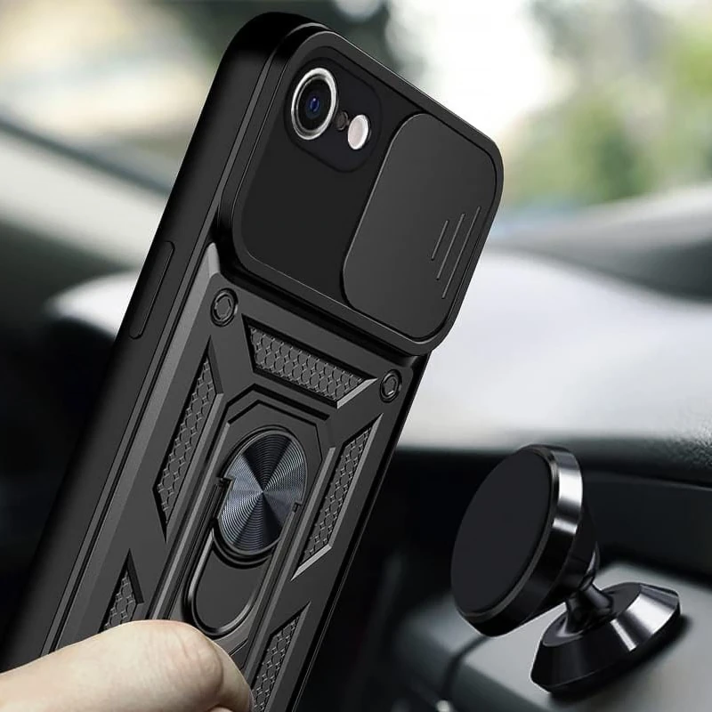 Удароміцний чохол Ummi Camshield Serge Ring (in box) для Apple iPhone 7 / 8 (4.7") – Чорний / Black. Фото 3 з 3