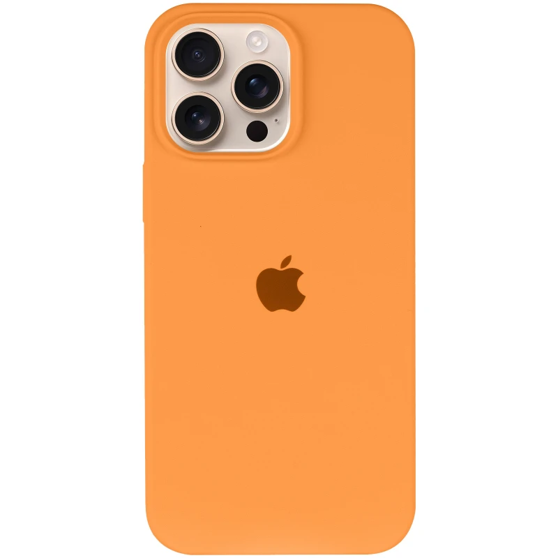 Чехол Silicone Case с закрытым низом для Apple iPhone 16 Pro – Оранжевый / Orange. Фото 3 из 5