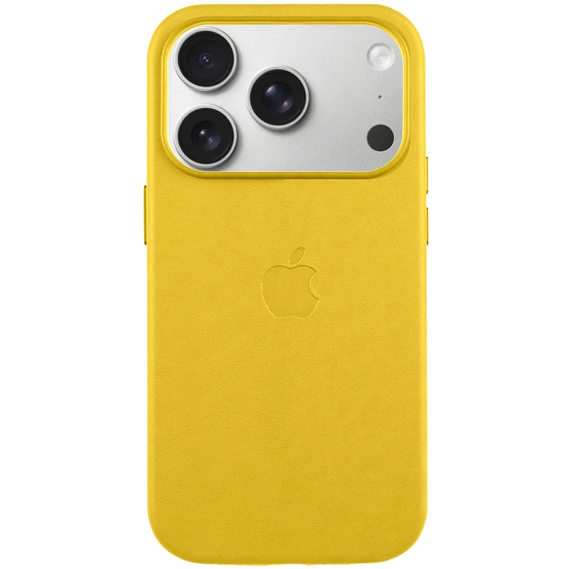 Чохол шкіряний Leather Case (AA) with MagSafe and Animation для Apple iPhone 17 Air (6.5") – Canary Yellow. Фото 1 з 1